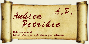 Ankica Petrikić vizit kartica